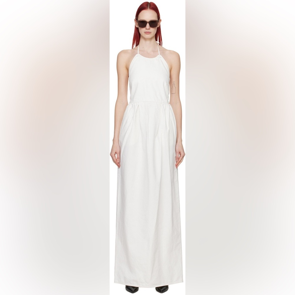 MAX MARA $1890 White Europa Maxi Dress Sz 12 - Picture 1 of 7